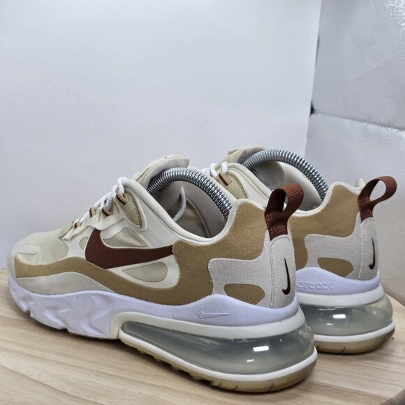 Womens Size 9 - Nike Air Max 270 React Lace Up Athletic Shoe AT6174-700 Beige - Picture 7 of 9